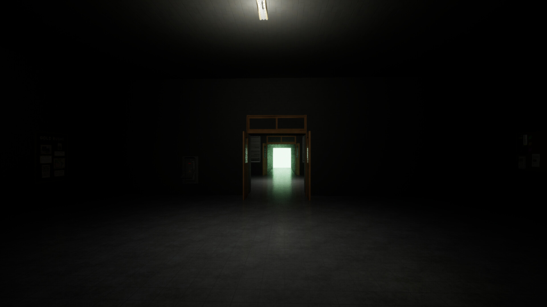 在昏暗光源下的未知怪物黑影