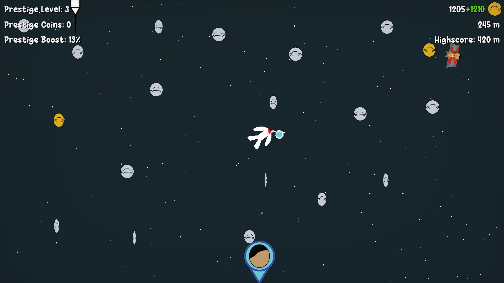 空中飛行與收集金幣