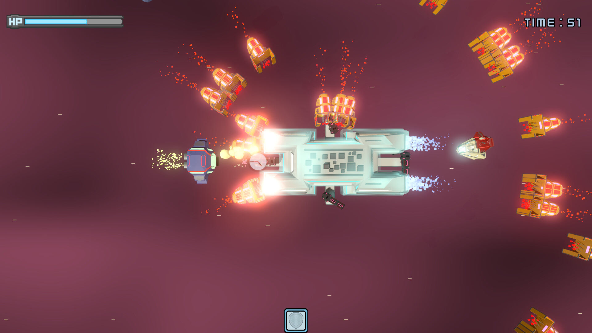 遊戲場景截圖，展現太空背景下的戰術視角