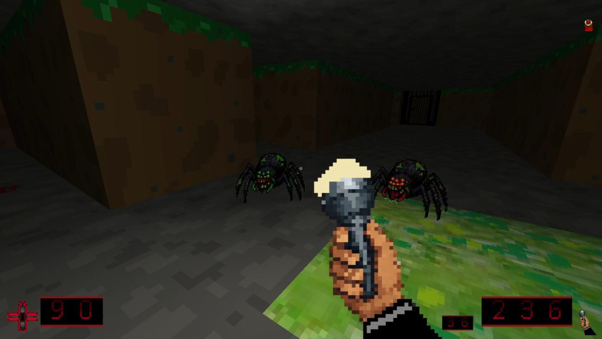 遊戲中的戶外場景與武器視角