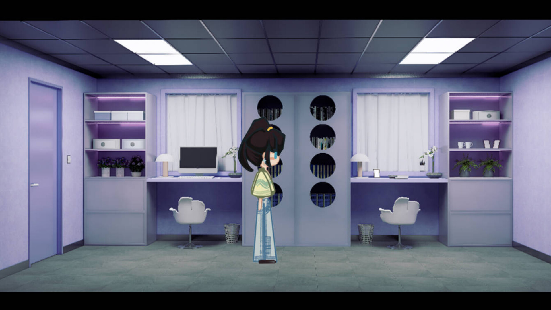 倒置房間的超現實場景