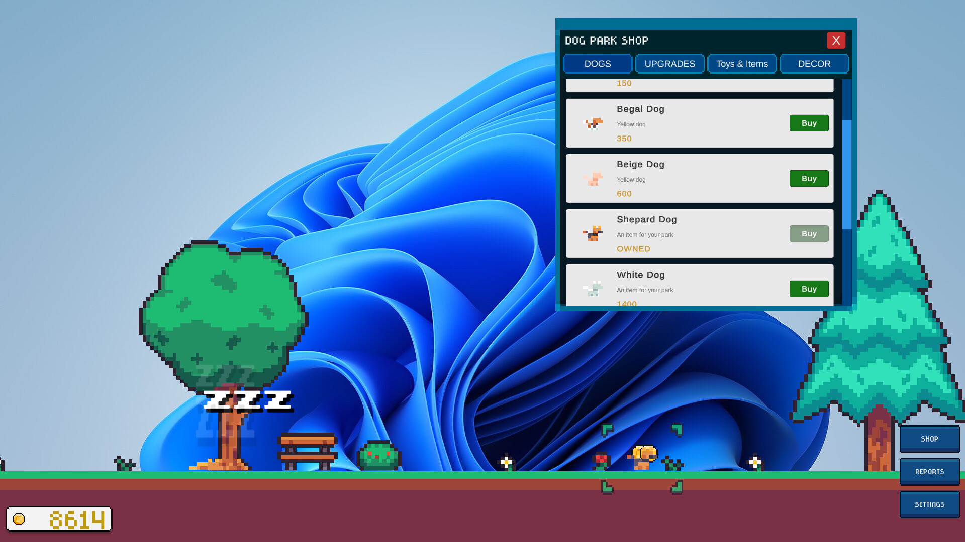 Desktop Dog Park 遊戲截圖 - 夜晚模式