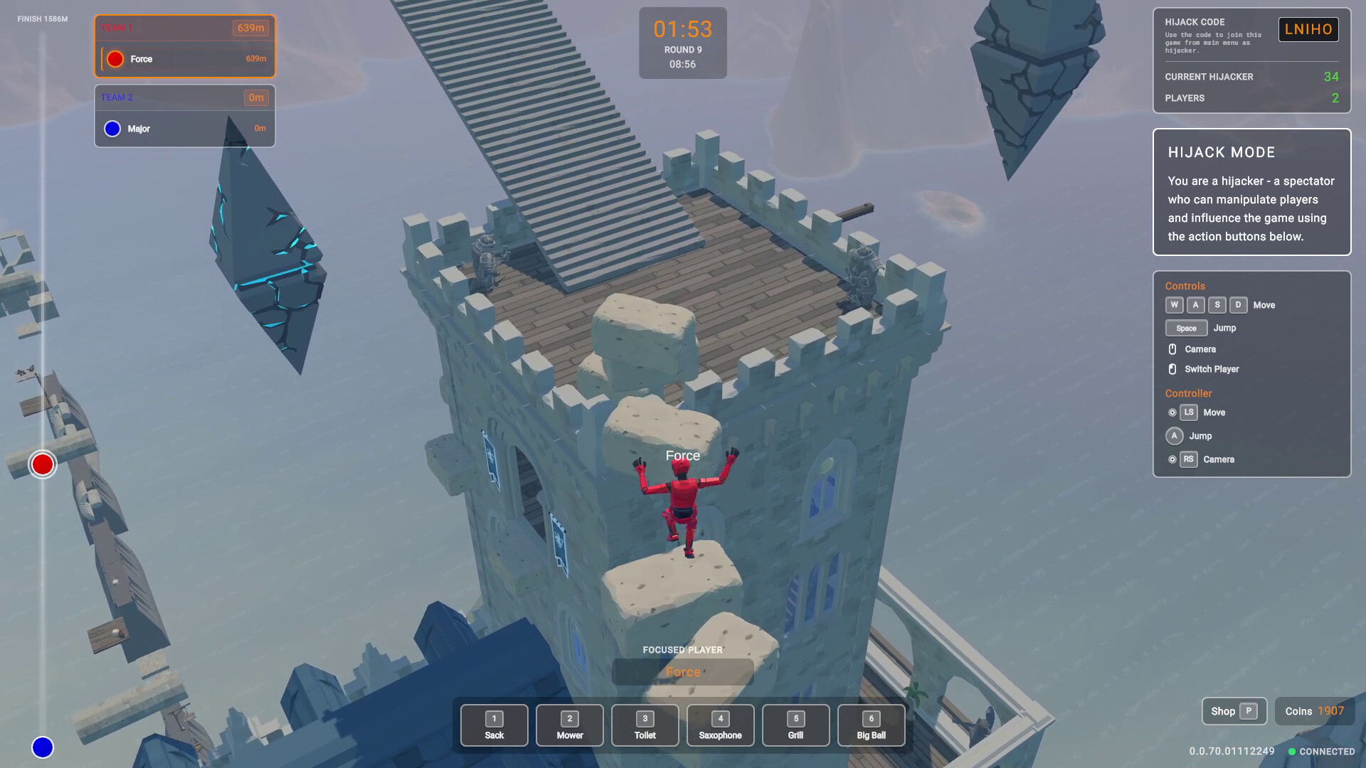 遊戲中充滿挑戰的平台跳躍路段