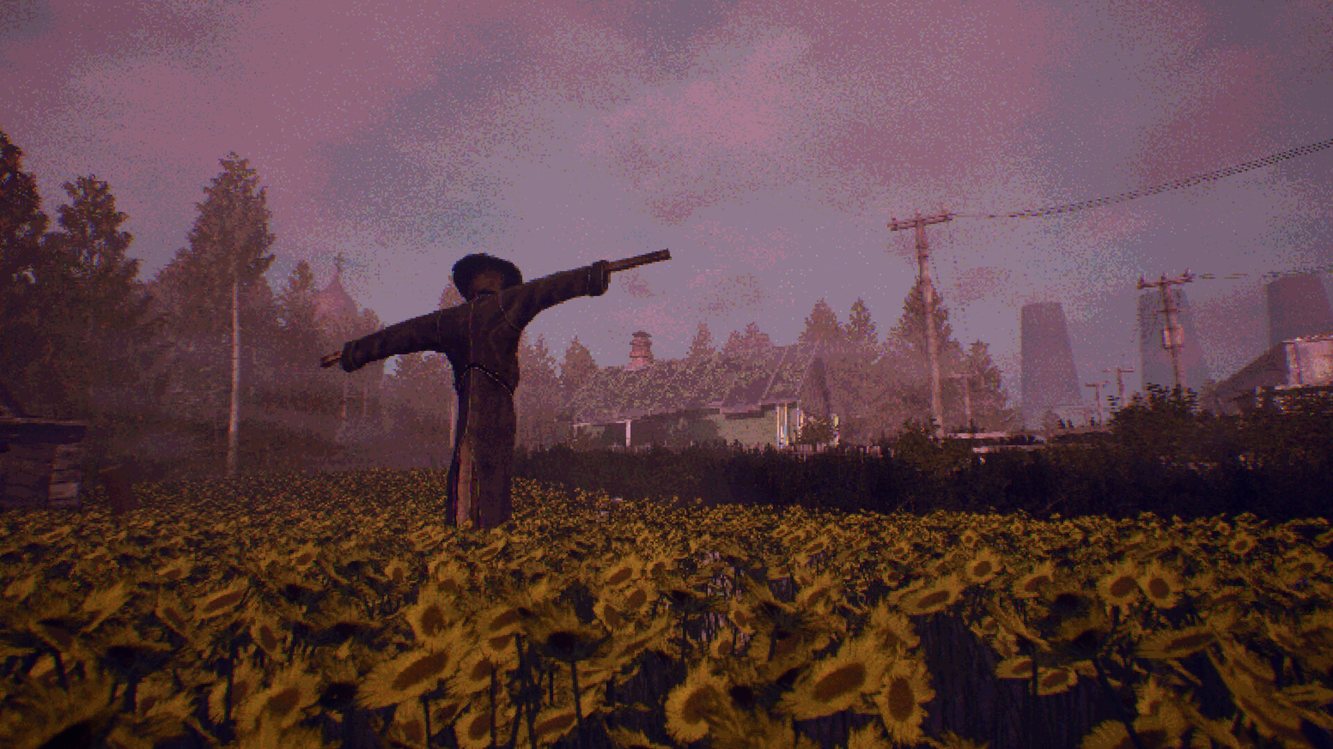 遊戲中的礦村寫照與復古風格畫面