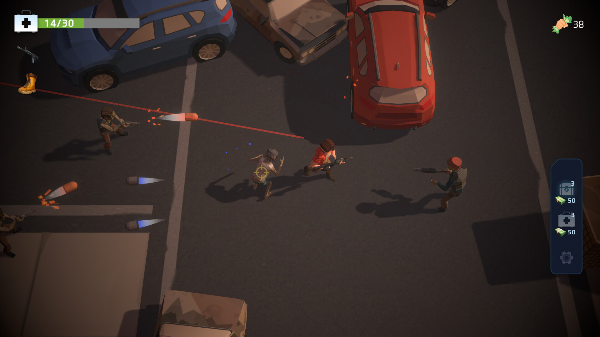 遊戲場景圖：充滿威脅的夜晚街道戰