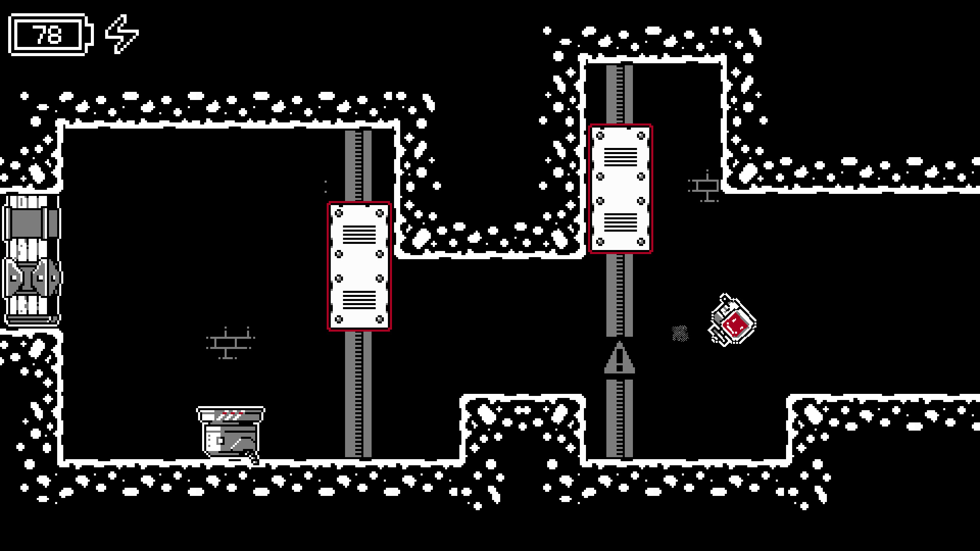細膩的像素藝術展現地堡內部的荒廢質感