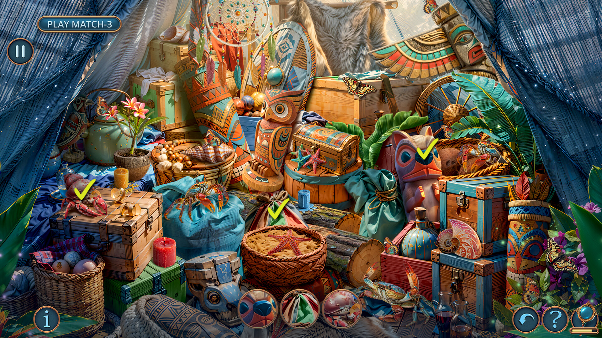 遊戲場景截圖：神秘的遺跡與雕像