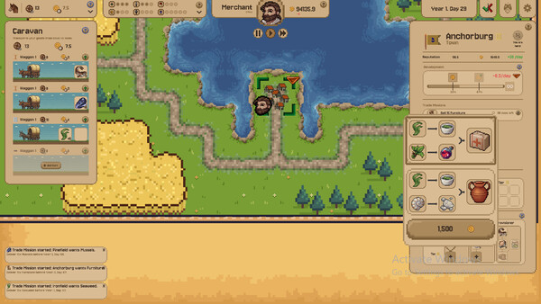 Medieval Merchant 遊戲截圖:經濟概況