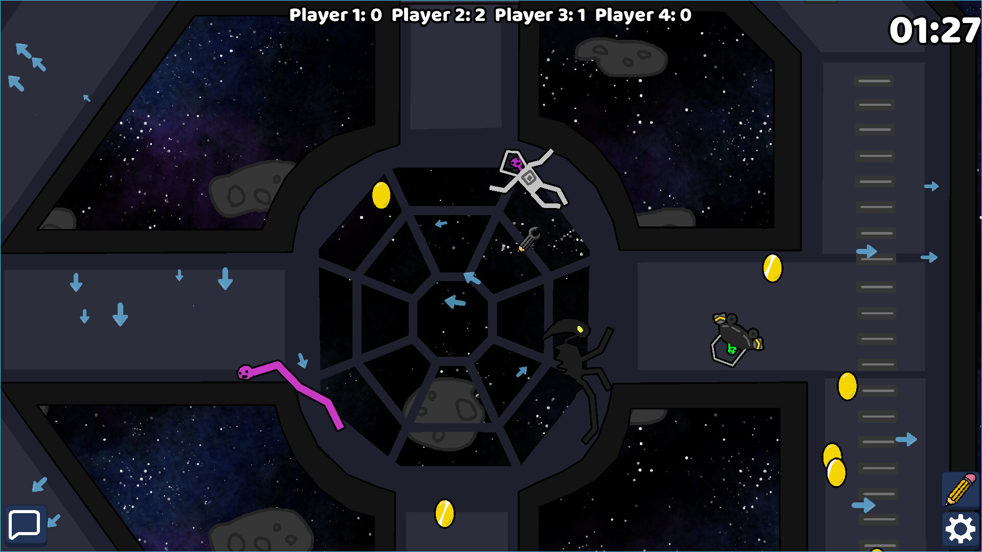 玩家可以為機器人裝備各種強化道具與武器