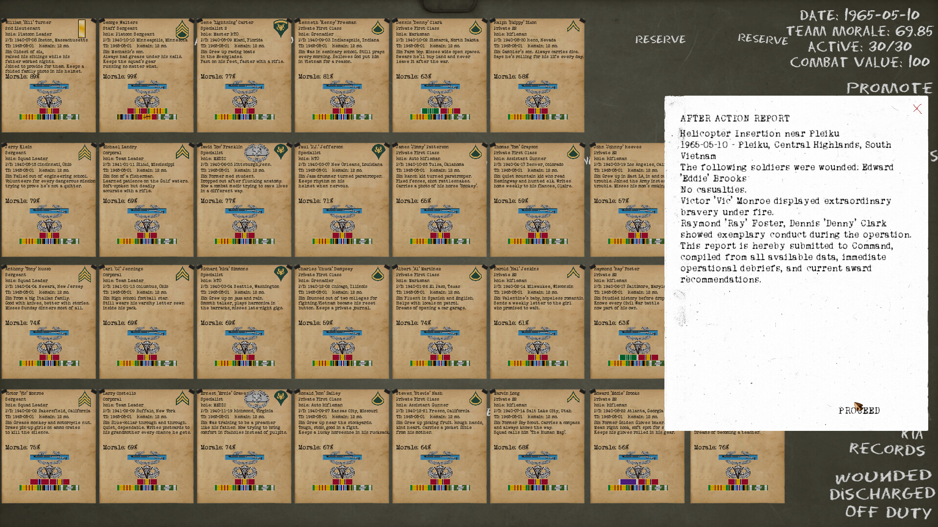 人事檔案管理介面,決定士兵的命運