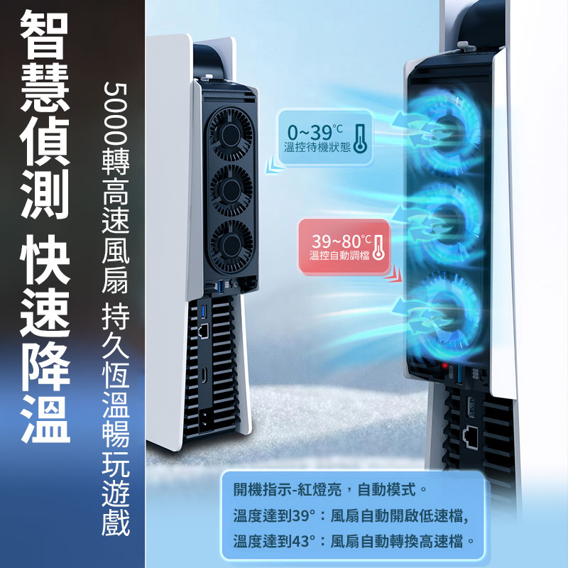 良值 PS5 散熱風扇 四風扇版細節