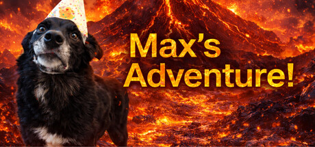 Max's Adventure 遊戲主視覺圖，展示了可愛的狗狗主角與冒險氛圍。