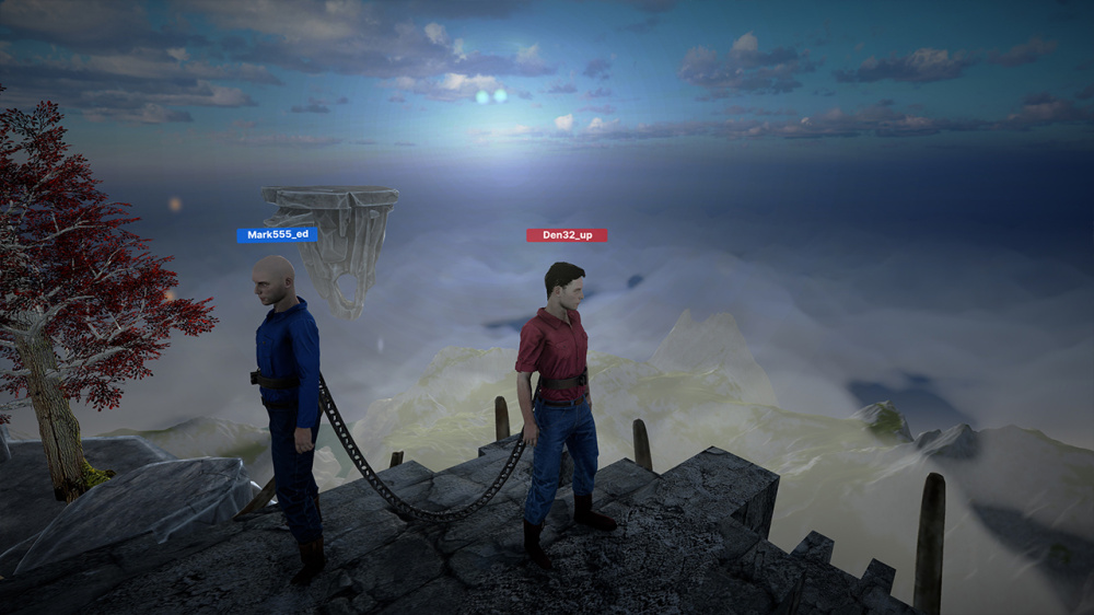 遊戲實機畫面：雙人合作擺盪