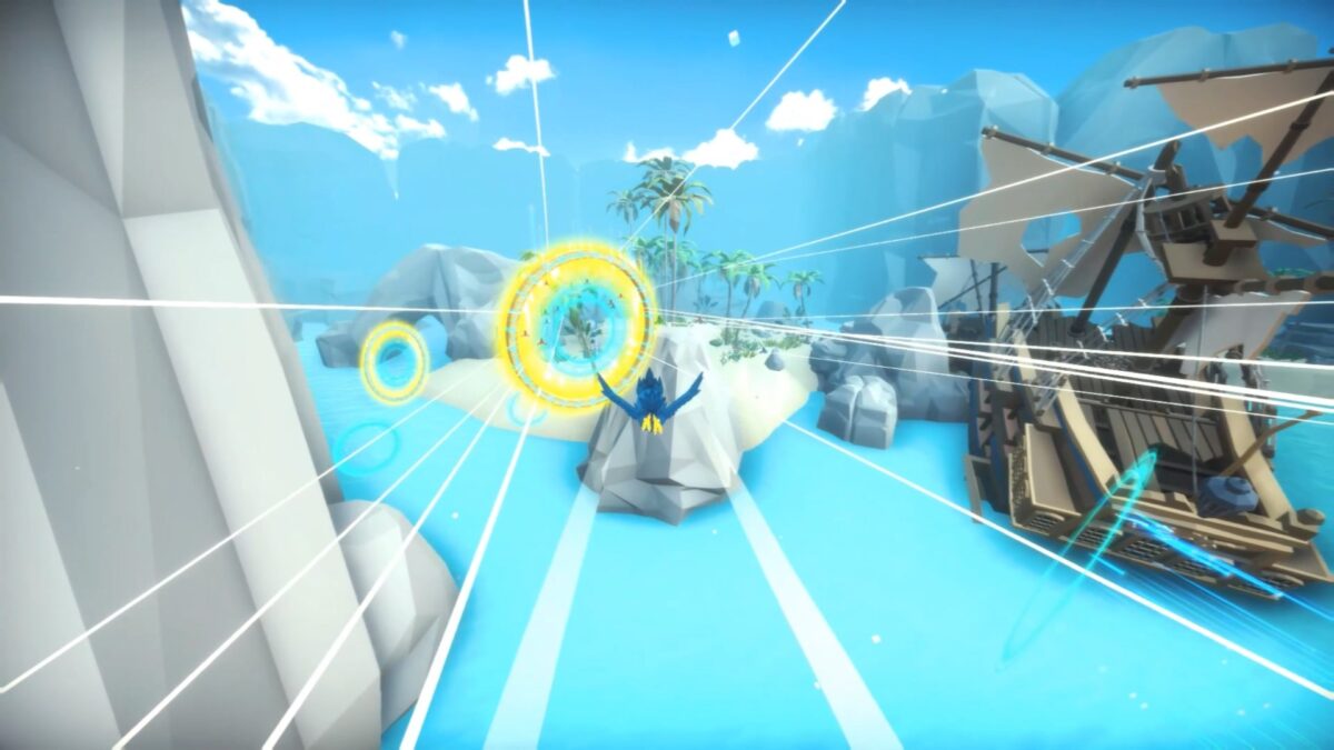 鸚鵡俯瞰熱帶島嶼