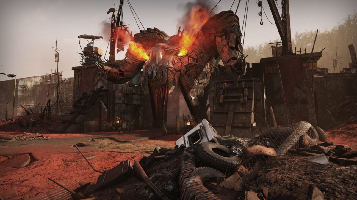 巨大的金屬死亡爪雕像