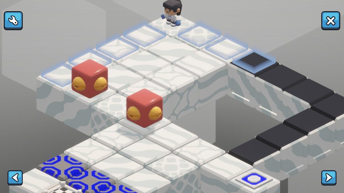 抵達終點目標方塊的勝利瞬間