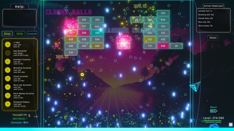 《閒置打磚塊》Steam 正式登場！融合復古霓虹與賽博龐克的超中毒「增量掛機」新體驗