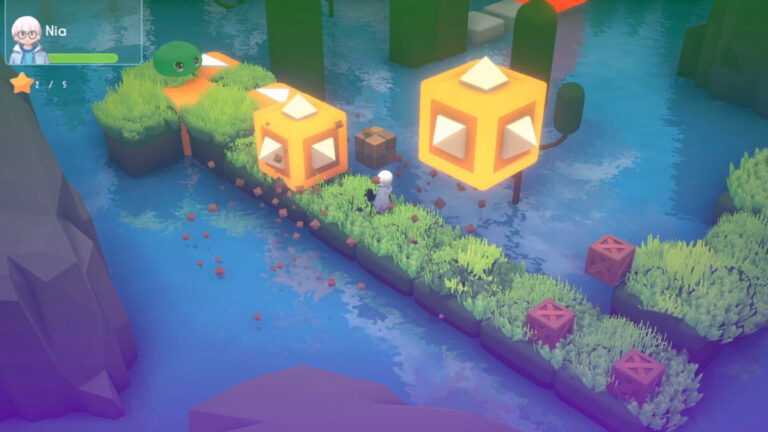 Steam 100% 近期好評！3D 動作解謎冒險新作《深淵的小小神明》：置身絕美幾何遺跡的感官盛宴