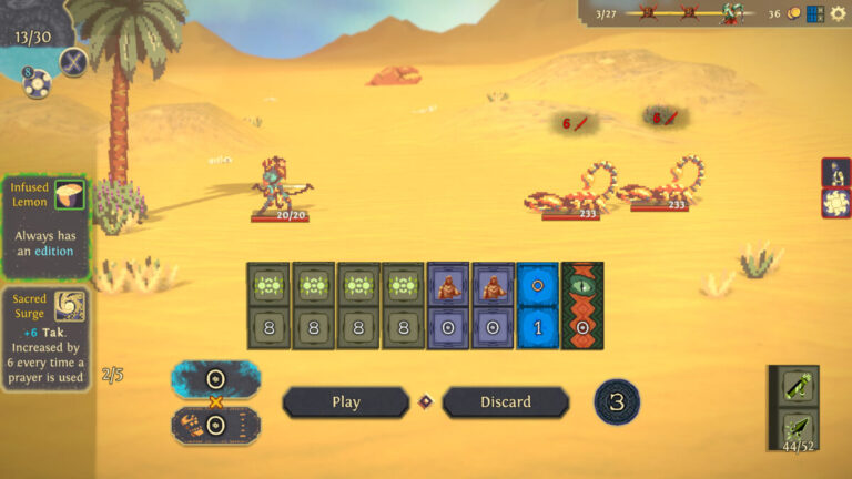 卡牌＋方塊新玩法！回合制肉鴿冒險《Aliosso》登陸 Steam：在神祕沙漠中自定義你的最強戰鬥符文！