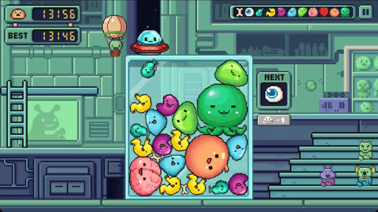 療癒系精神時光屋！類西瓜遊戲新作《Viscera Alien》登陸 Steam：像素風物理益智合成，探索四大星球收集 80 種魔性外星人