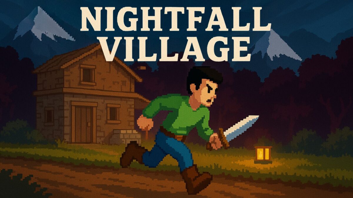 Nightfall Village 遊戲主視覺圖,展現陰森氛圍與像素風格