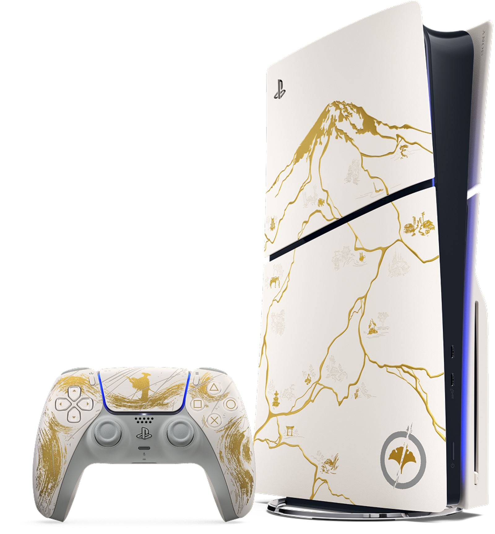 限量版金色《羊蹄山戰鬼》主機和DualSense控制器