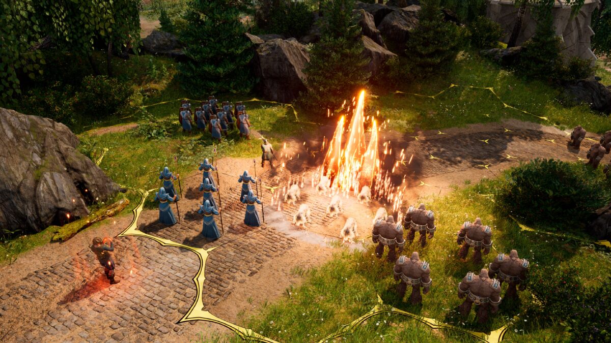 英雄與軍隊在戰場上的對陣場景