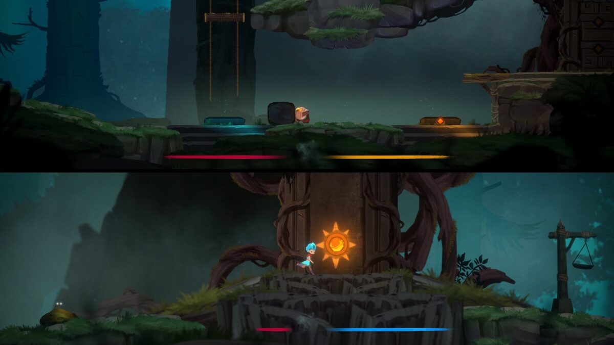 森林中的兩人並肩作戰