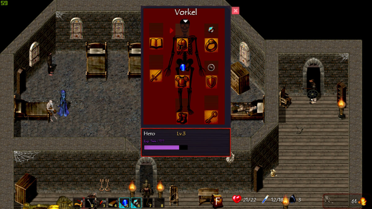 遊戲中的暗黑風格場景與探索介面