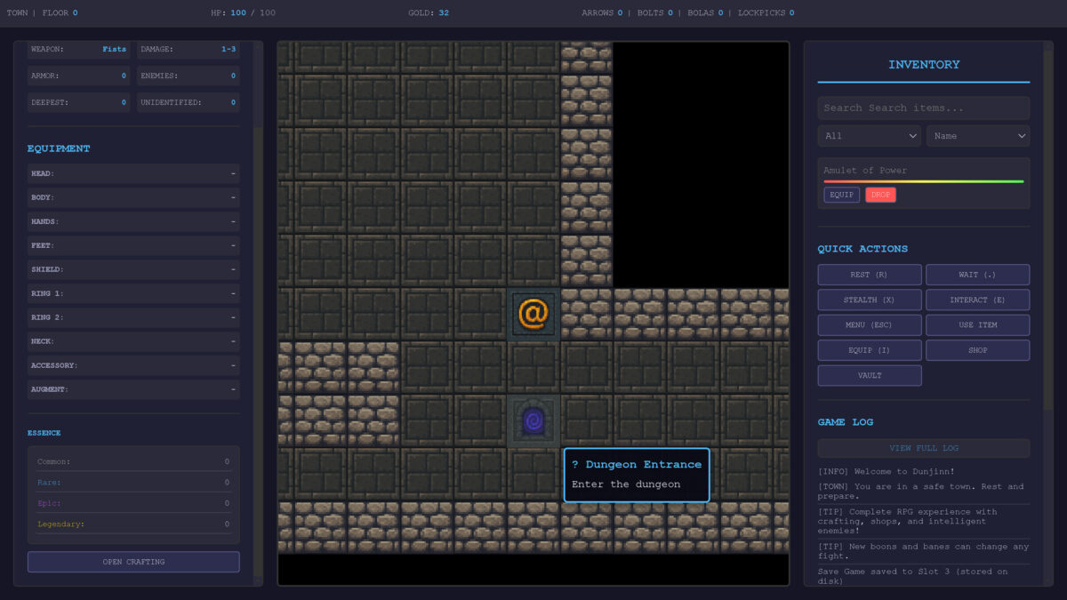 Dunjinn 戰鬥中的魔法與技能效果