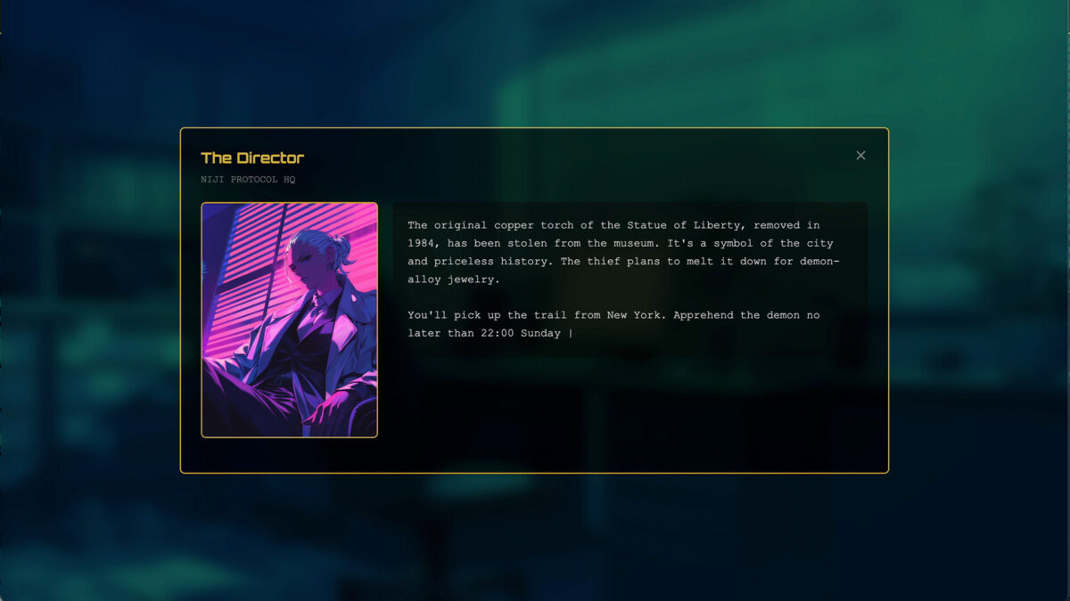 玩家在霓虹城市中進行調查