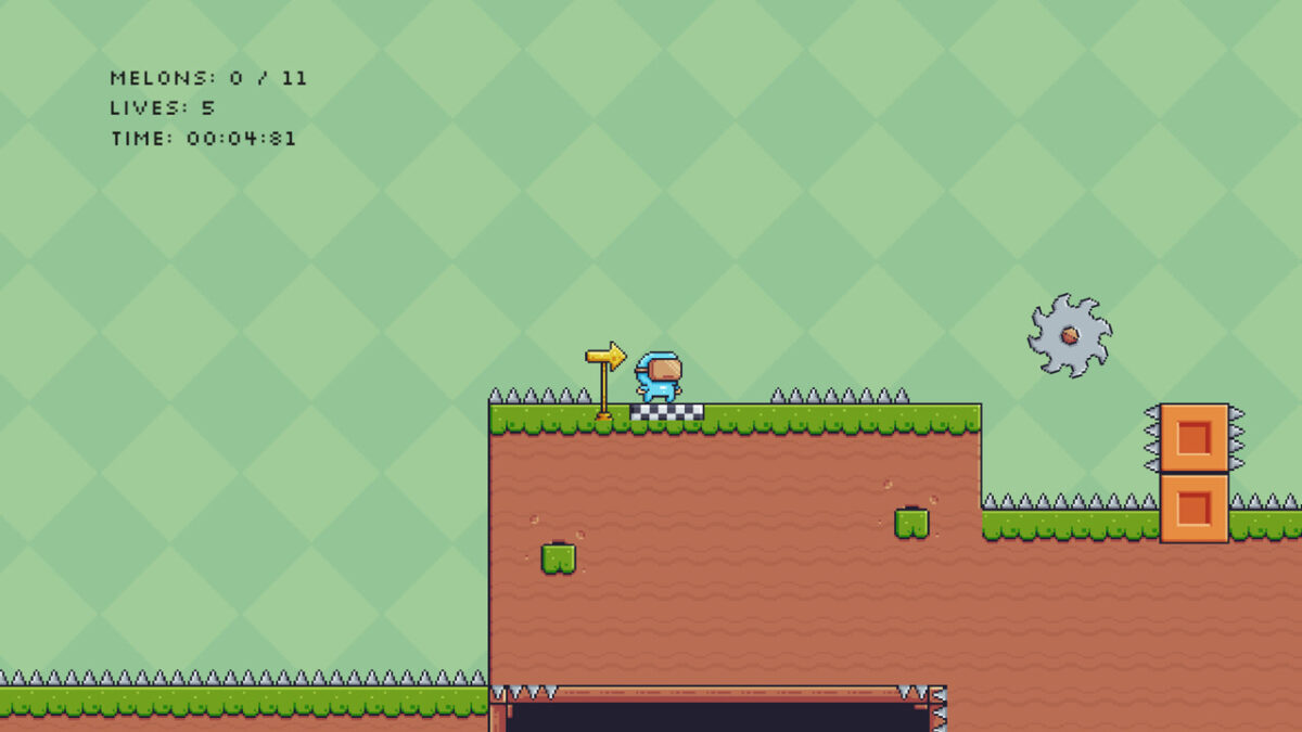 Melon Man 遊戲截圖:考驗極限的跳躍關卡