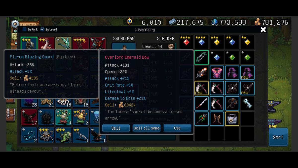 BioKept 角色選單介面