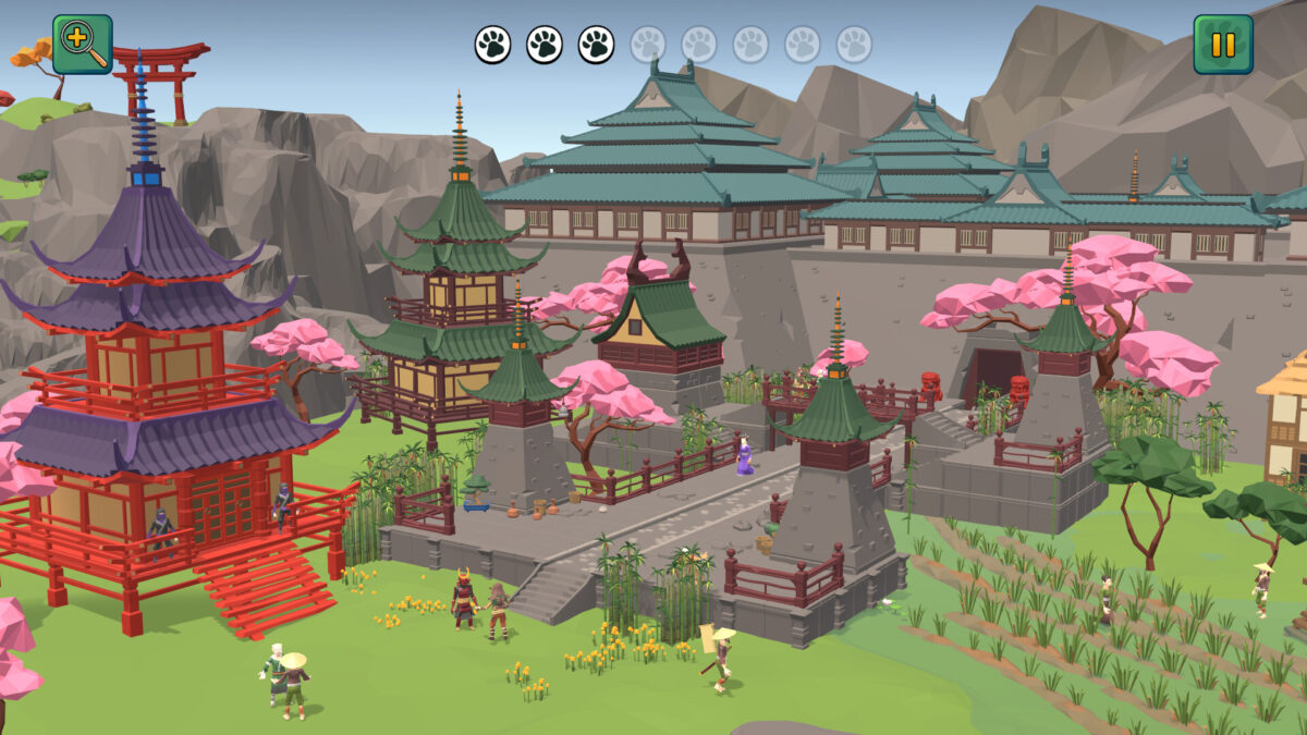 精緻的城鎮地圖與隱藏的狗狗