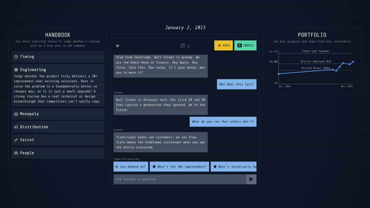 ZeroOne Terminal 系統日誌畫面