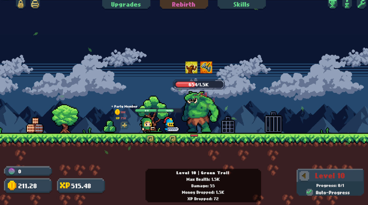 Gridle 像素風背景與敵人設計