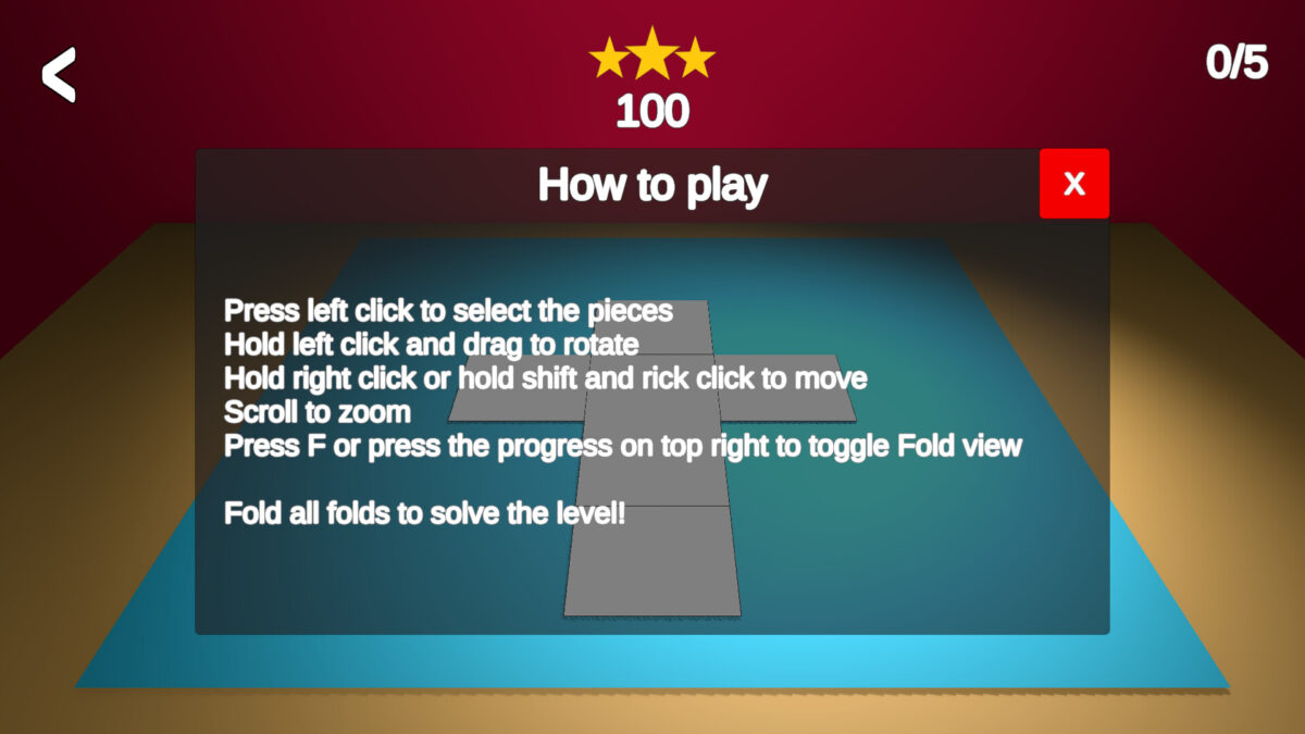 進階關卡中的複雜紙張展開圖