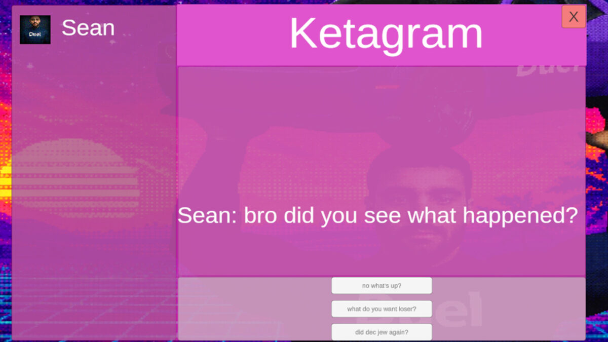 遊戲中的訊息回覆與角色選擇界面