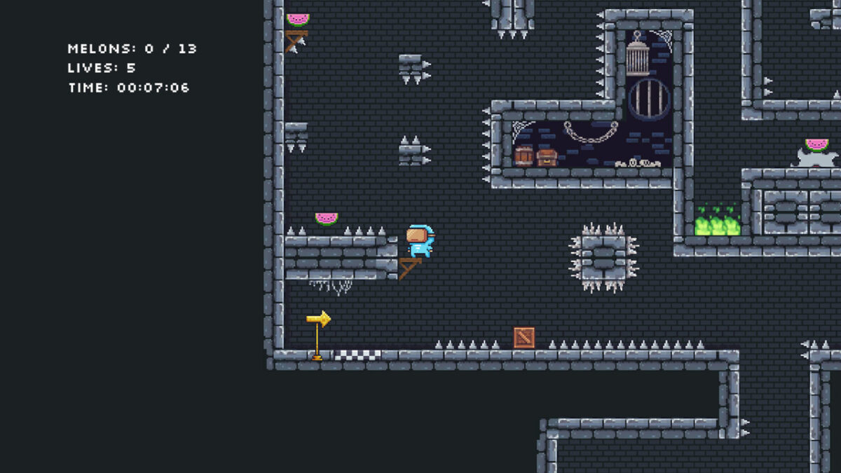 Melon Man 遊戲截圖:終點前的驚險時刻