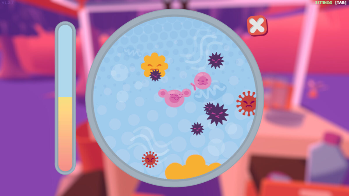 顯微鏡治療小遊戲畫面