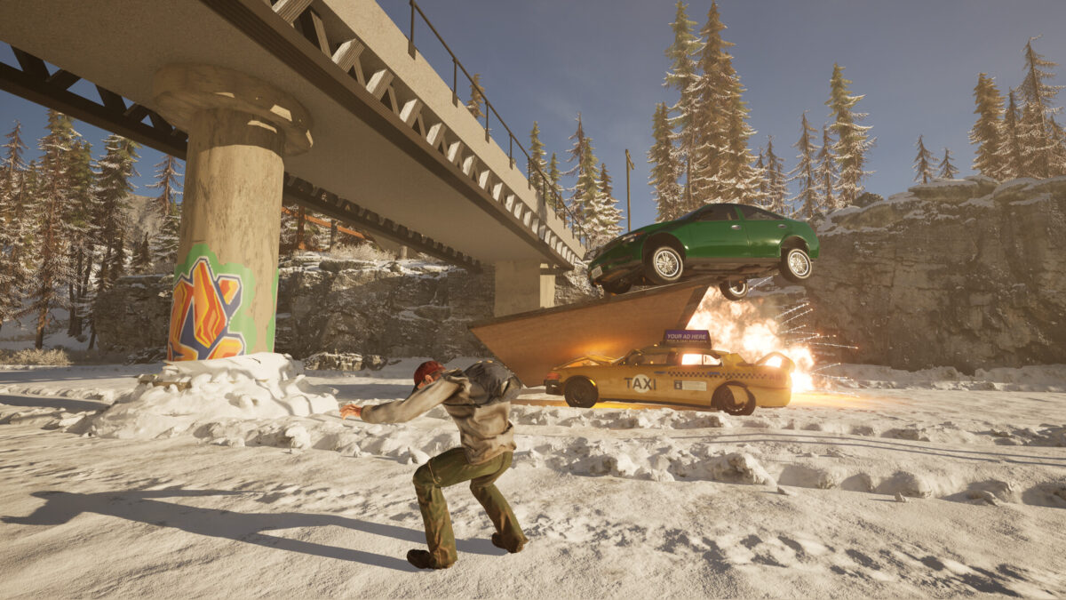 各種車輛在空中翻飛的混亂瞬間