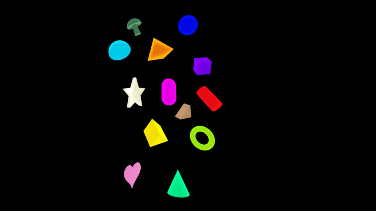 各式可供立即繪製的 3D 筆刷幾何形狀