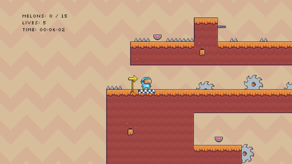 Melon Man 遊戲截圖:高難度的障礙挑戰