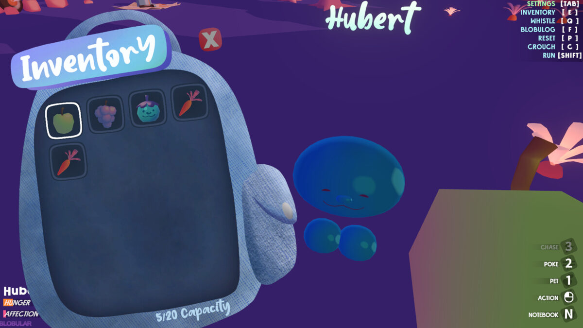 在物品欄中尋找合適的食物