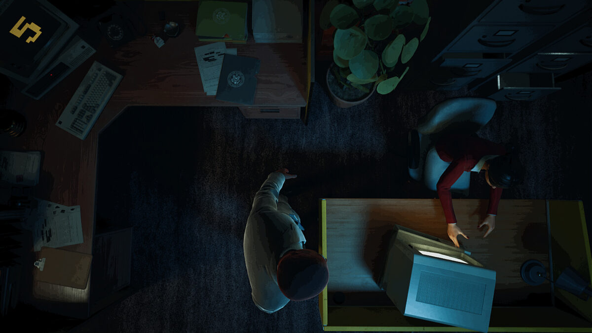 遊戲截圖:詭異的辦公室場景