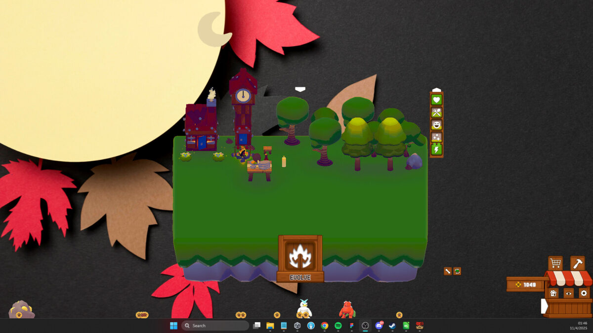 Growmon Island 遊戲截圖 - 俯瞰視角