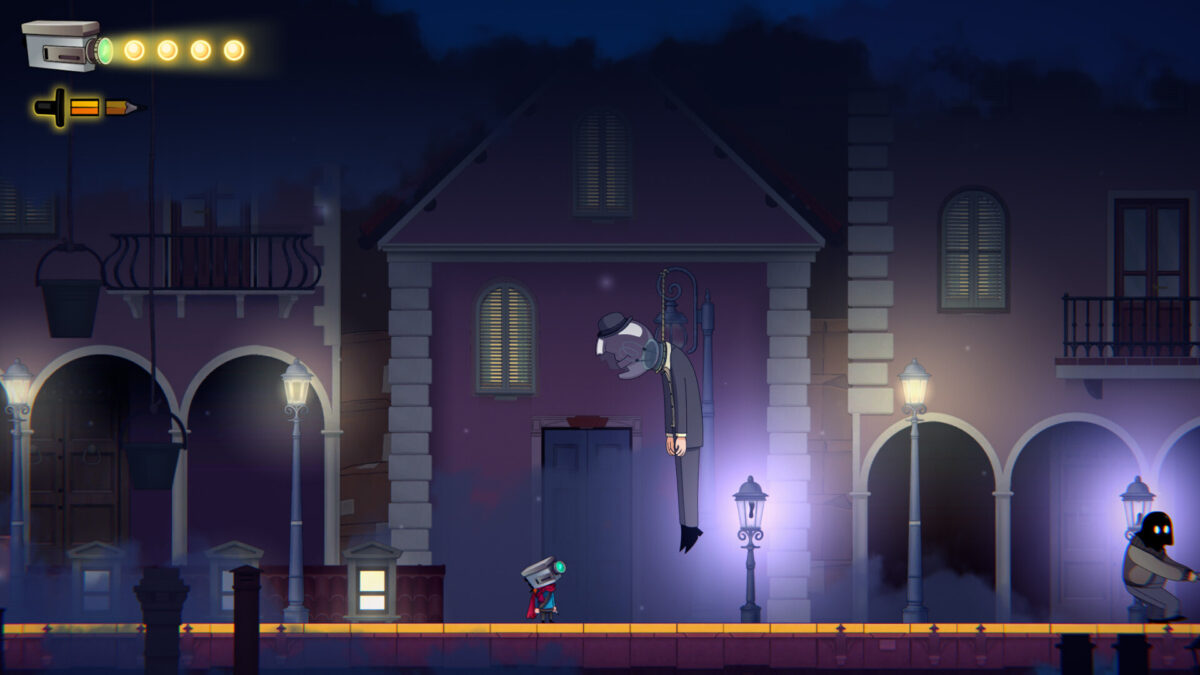 約翰在充滿線條感的迷宮中探索