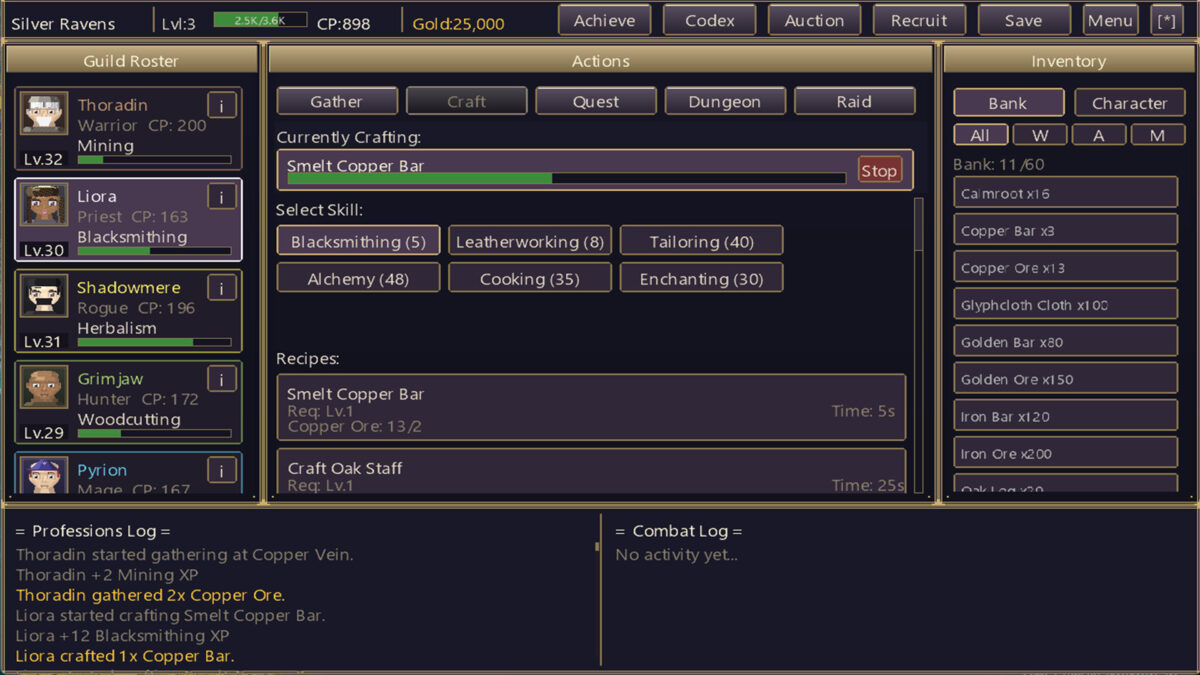 10-Man Idle 專業技能與製作系統
