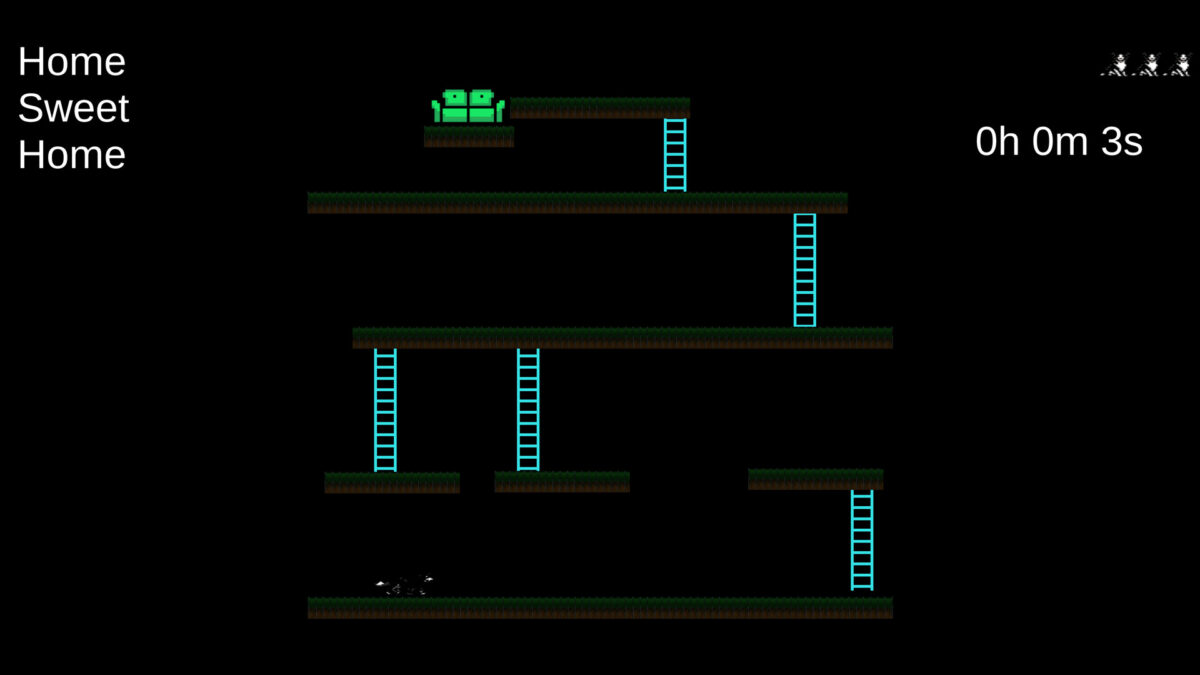 遊戲實機畫面，展示了充滿綠意的戶外關卡與平台設計。