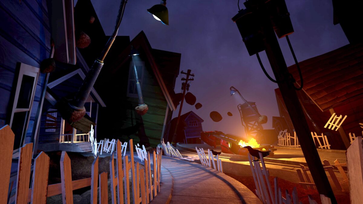 光影效果下的走廊恐怖氛圍